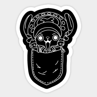 Pocket Chopper! (Monochrome White) Sticker